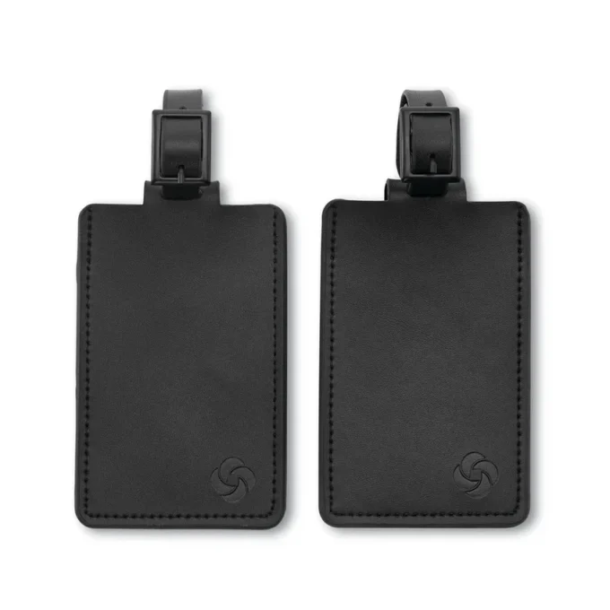 Leren ID-tags (set van 2)