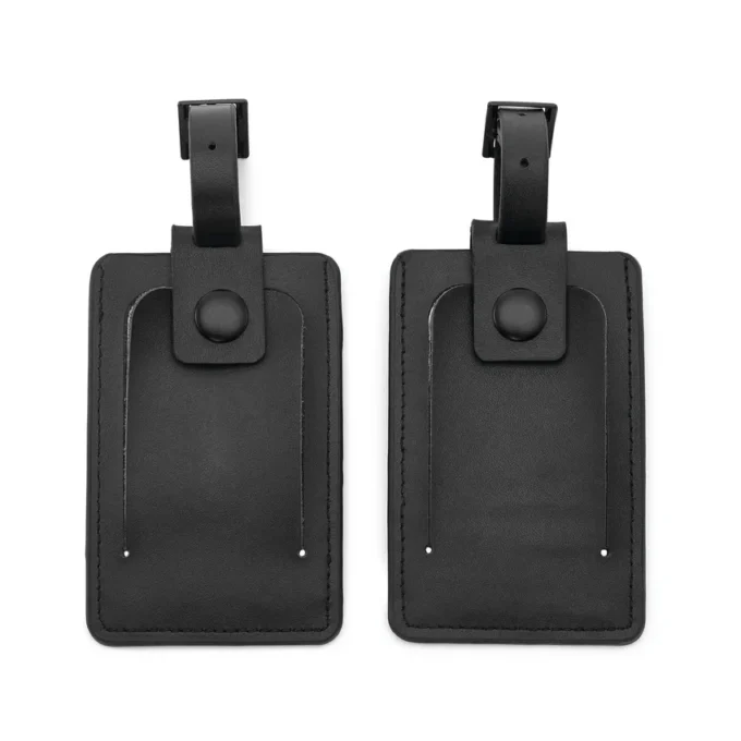 Leren ID-tags (set van 2)